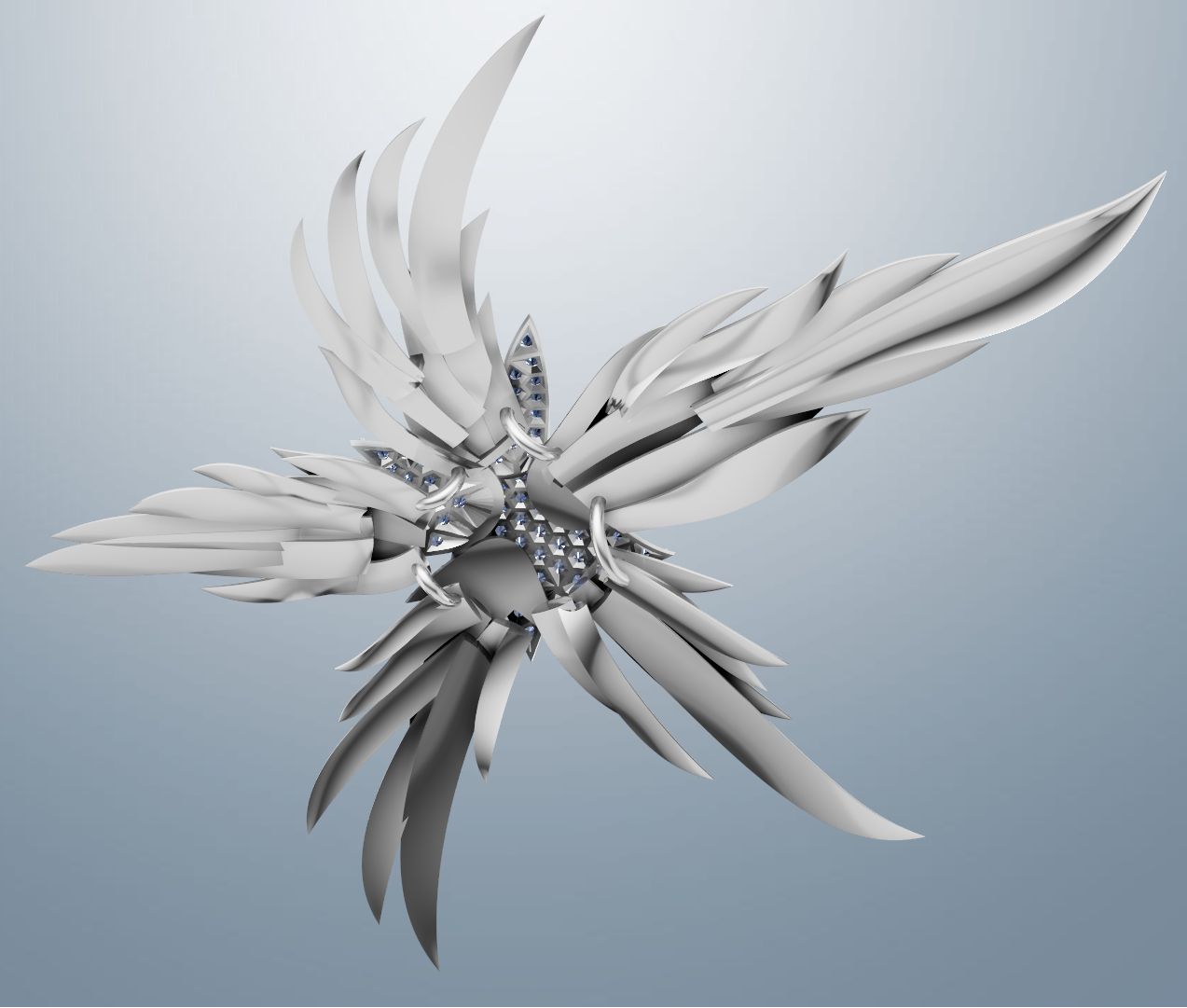 Octopus Brooch with Daimond Pave Setting CAD FILE