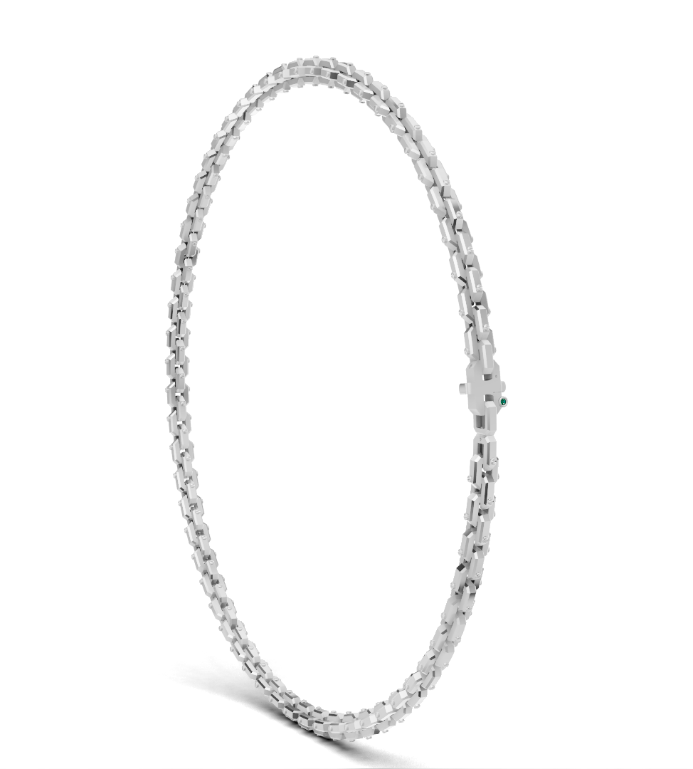 Rectangular Link Diamond Necklace CAD FILE