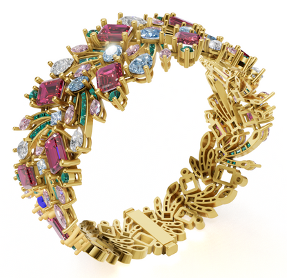 Mix Stone Bracelet with Lock Mechanism CAD FILE