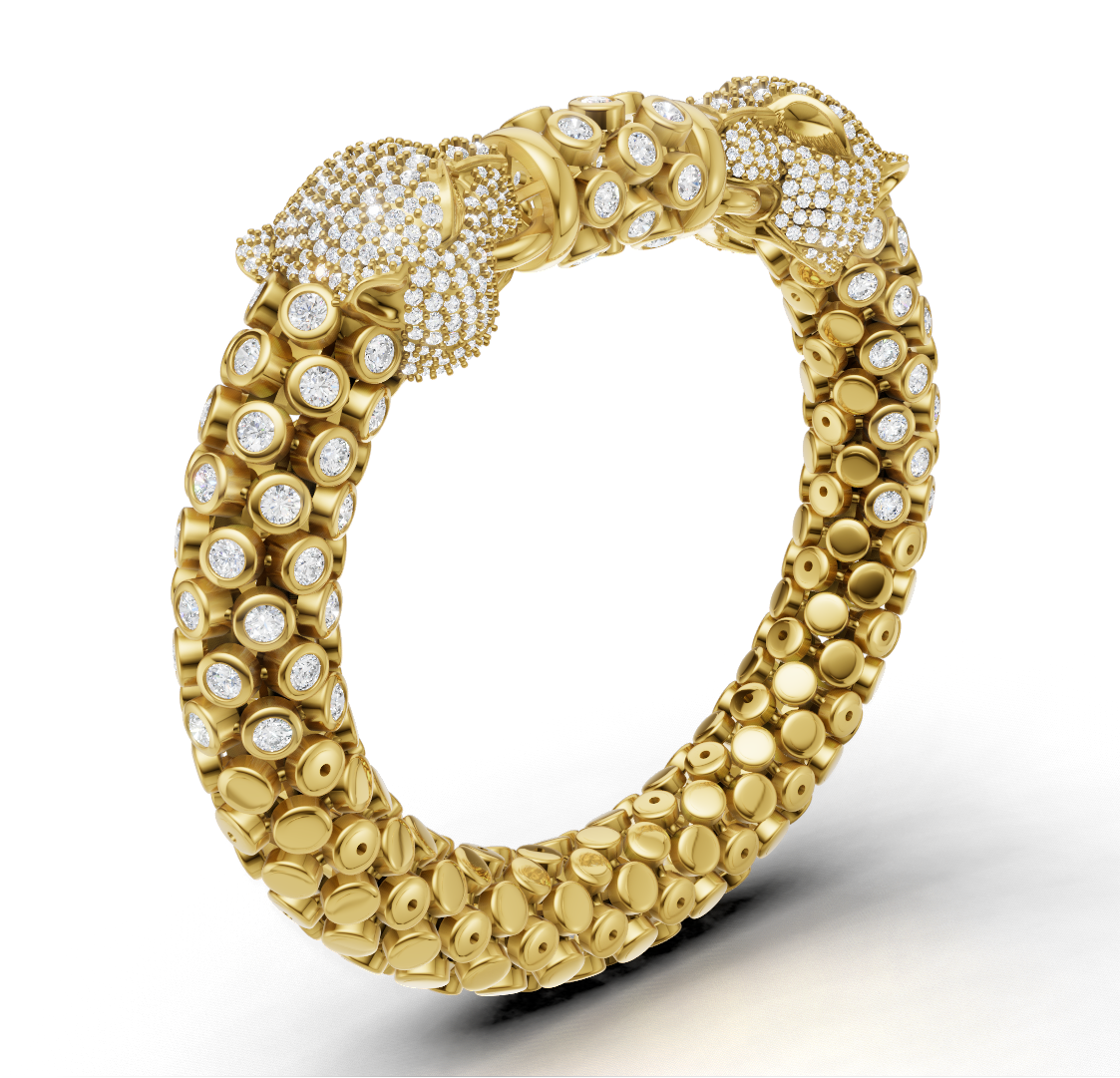 Doubel head panther bracelet CAD FILE