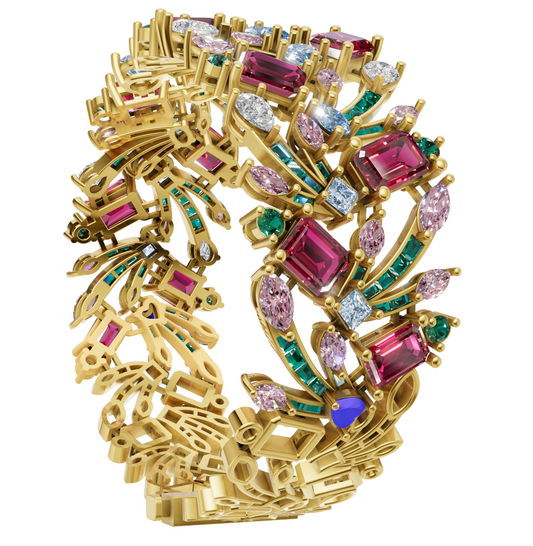 Mix Stone Bracelet with Lock Mechanism CAD FILE