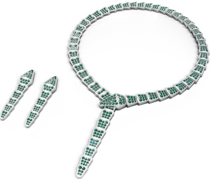 Bulgari Necklace And Earring With Stone Set CAD FILE