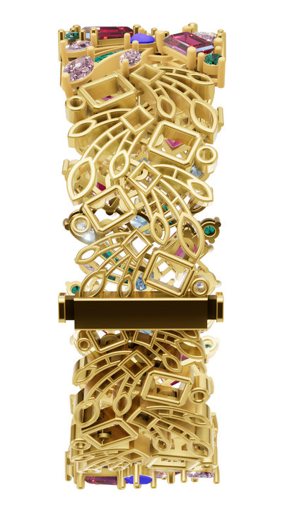 Mix Stone Bracelet with Lock Mechanism CAD FILE