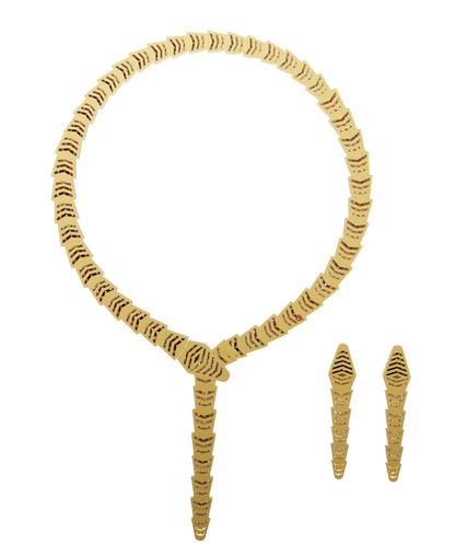 Bulgari Necklace And Earring With Stone Set CAD FILE