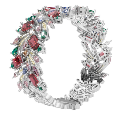 Mix Stone Bracelet with Lock Mechanism CAD FILE
