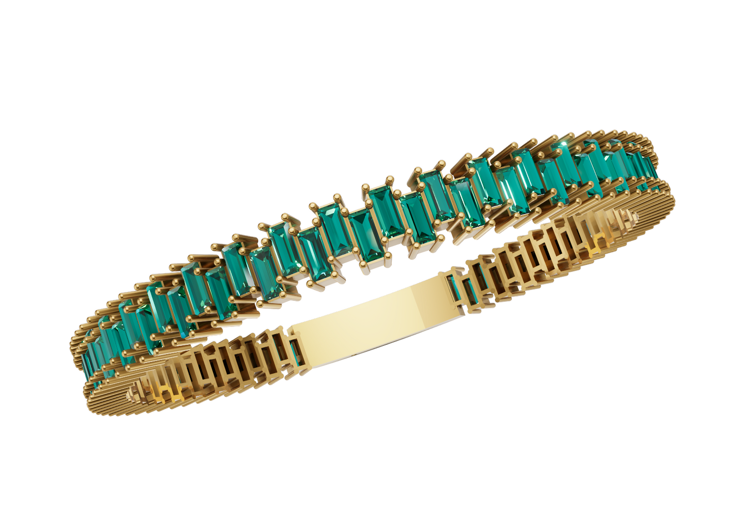 Baguette Bracelet with Lock  Mechanism CAD FILE