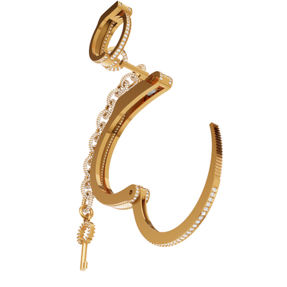 Handcuff Key Lock Mechanism daimond set Ring & Bracelet  CAD FILE