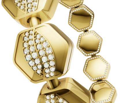 Hexagon daimond Set  Spring Gold & Silver Bracelet  CAD FILE