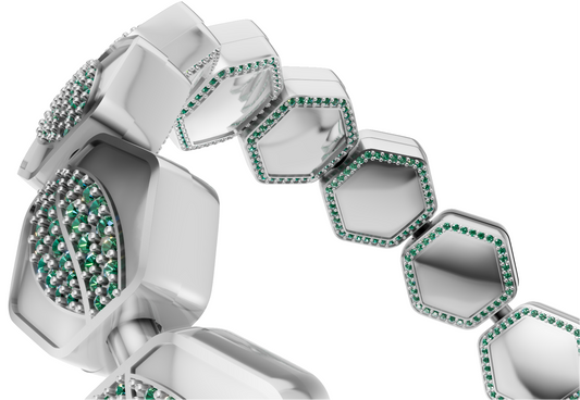 Hexagon daimond Set  Spring Gold & Silver Bracelet  CAD FILE