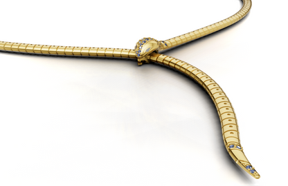 SerpentI Diamond Necklace with Lock CAD FILE