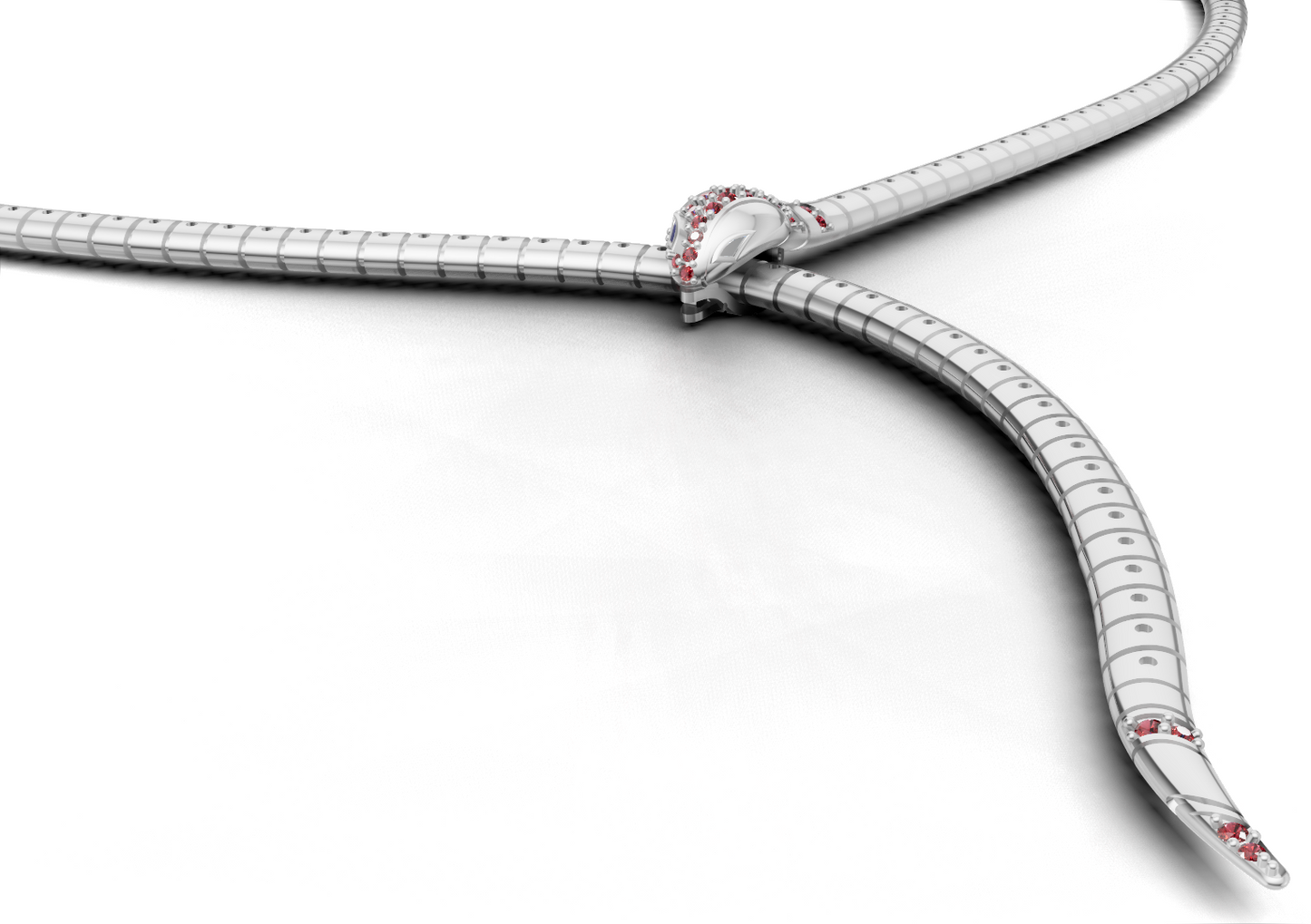 SerpentI Diamond Necklace with Lock CAD FILE