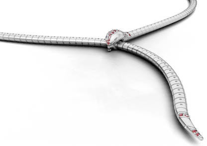 SerpentI Diamond Necklace with Lock CAD FILE