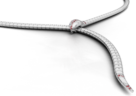 SerpentI Diamond Necklace with Lock CAD FILE