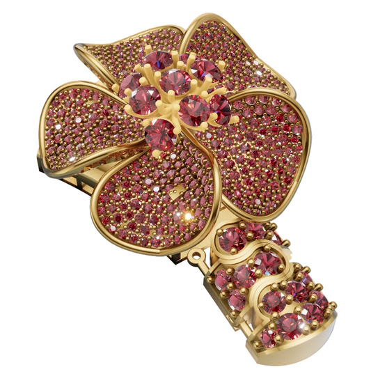 Flower Zip Diamond Set  Micro Pave CAD FILE