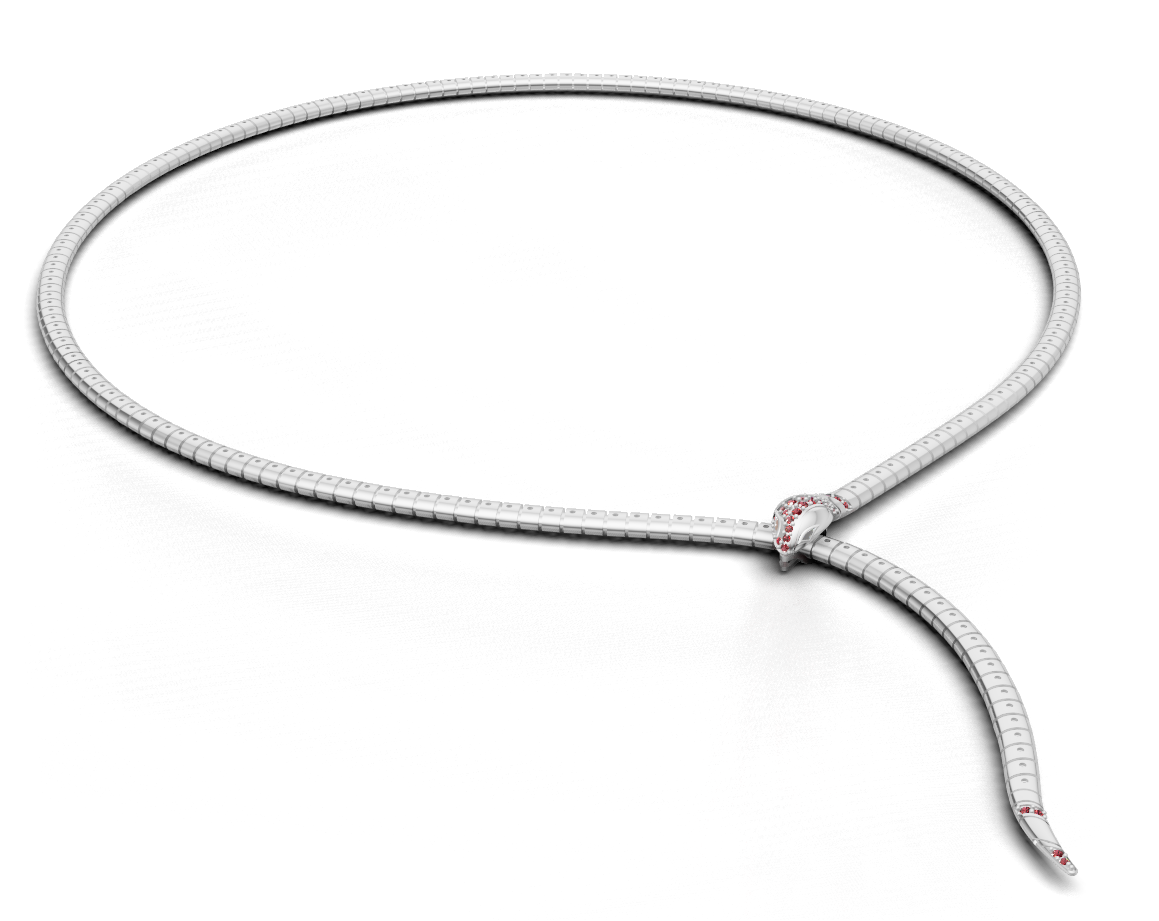 SerpentI Diamond Necklace with Lock CAD FILE