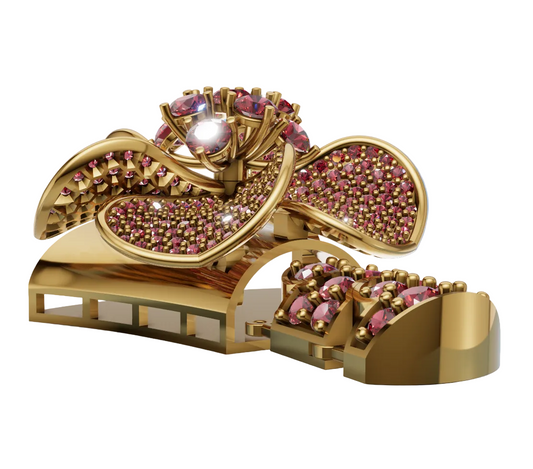 Flower Zip Diamond Set  Micro Pave CAD FILE