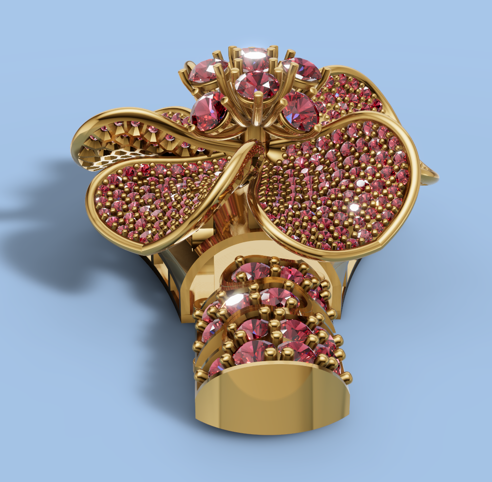 Flower Zip Diamond Set  Micro Pave CAD FILE