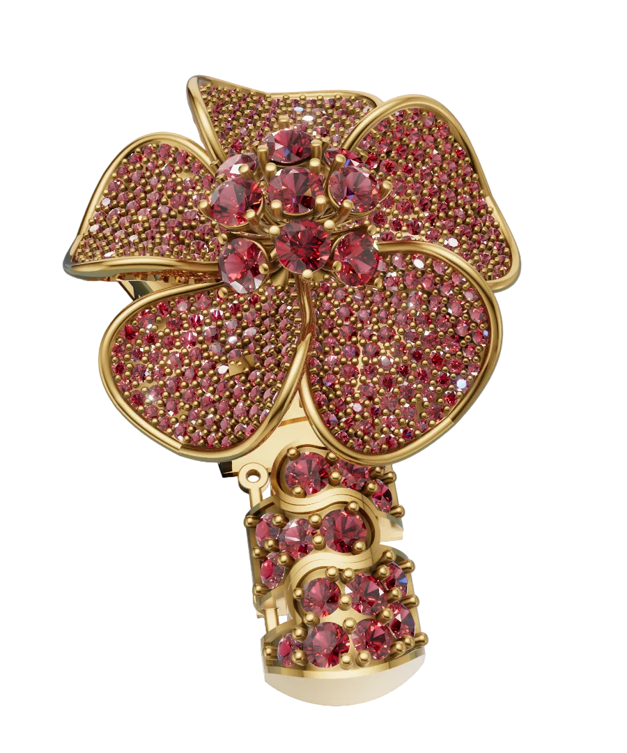 Flower Zip Diamond Set  Micro Pave CAD FILE