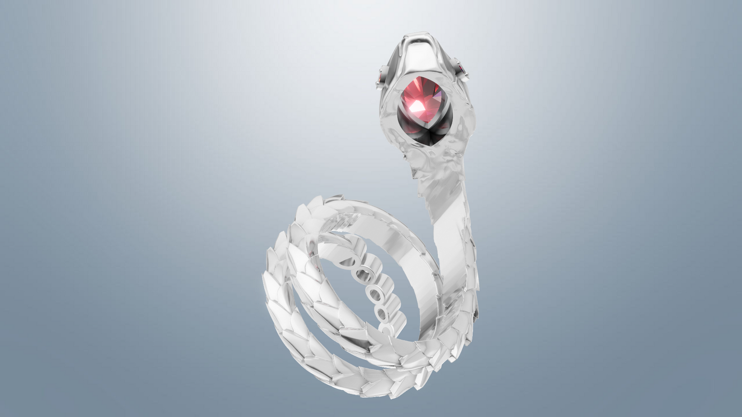 Snake Wrap  With Daimond Set Ring  CAD FLE