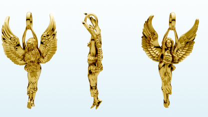 Angel Wing Lady Gold Pendant 3D gold & silvrer CAD FILE