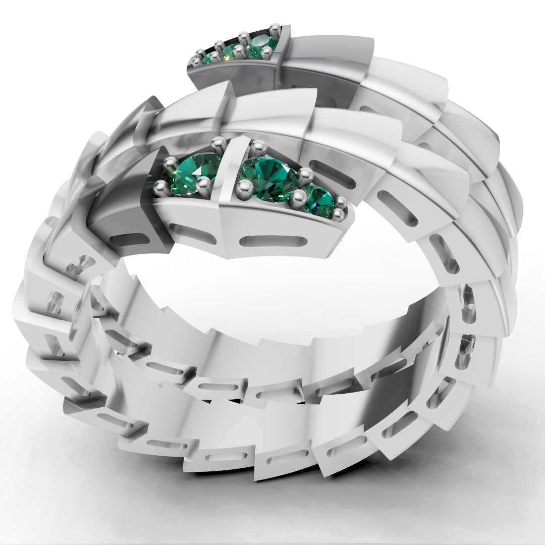 Bulgari Serpent Ring CAD File 3DM & STL
