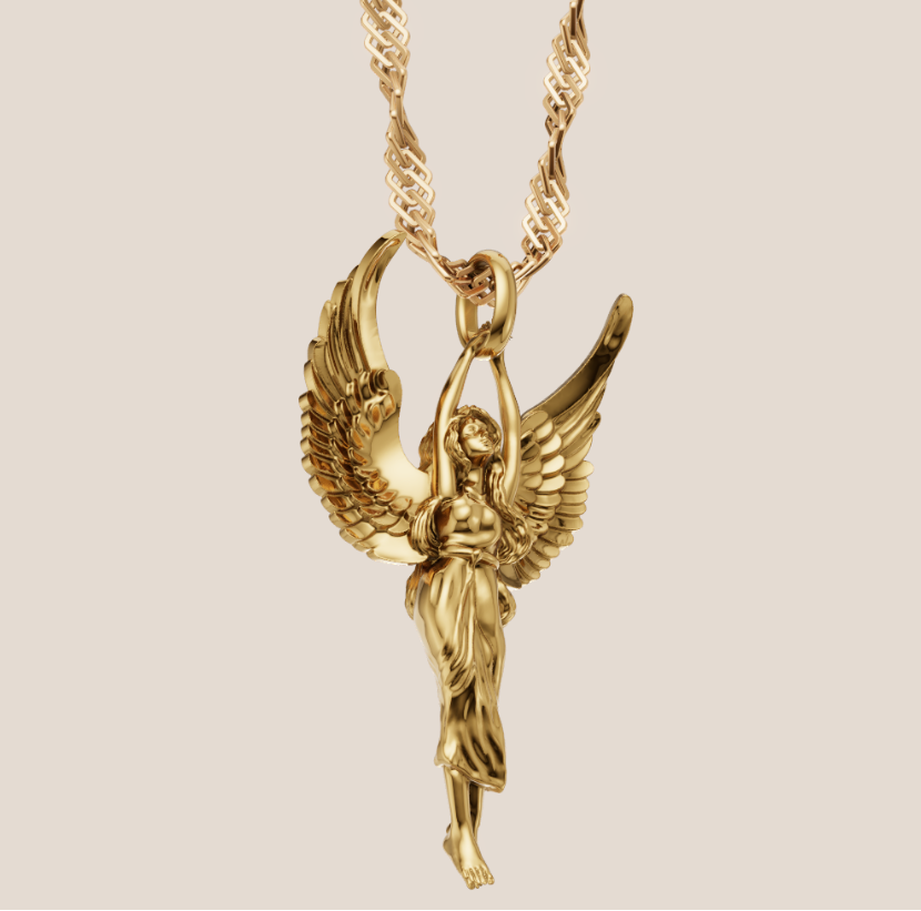 Angel Wing Lady Gold Pendant 3D gold & silvrer CAD FILE