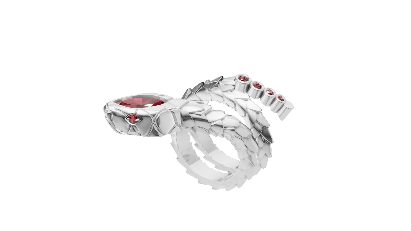 Snake Wrap  With Daimond Set Ring  CAD FLE