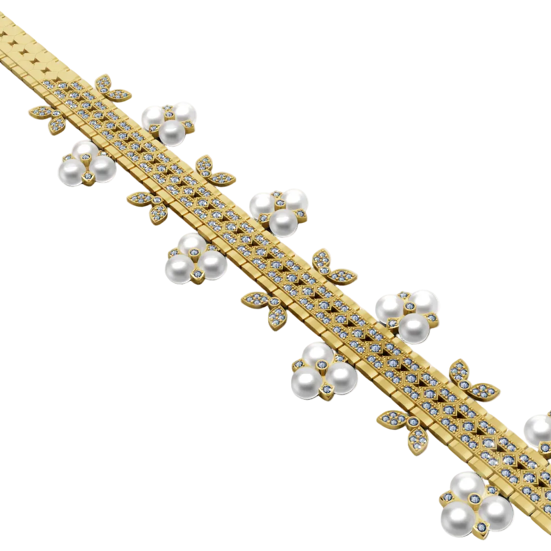 Zip stone set micro pave neckles CAD FILE