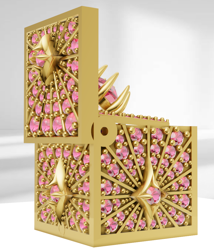 Hiddent Lock Mechanisam Daimond Set pendent CAD FILE