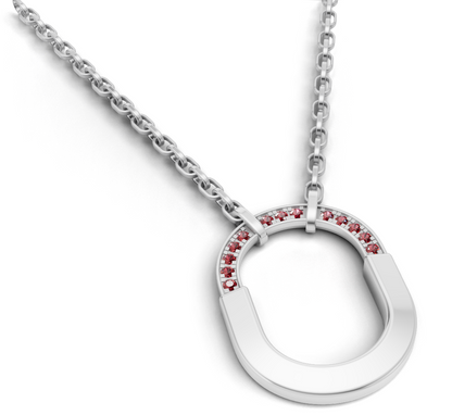Tiffany Lock Stone Set Necklace with Pendent