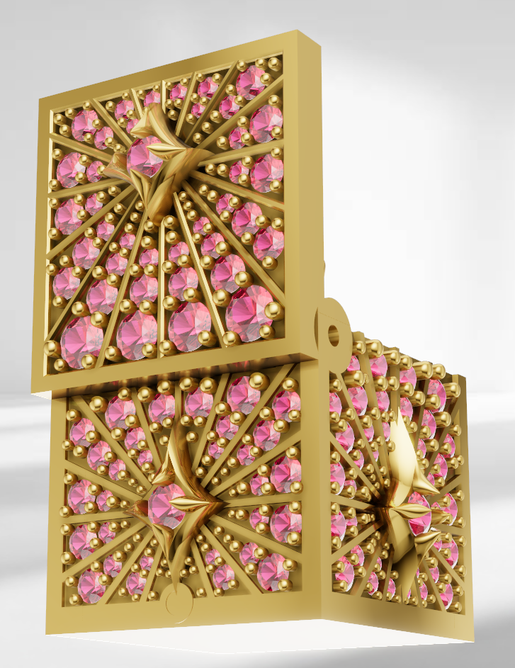 Hiddent Lock Mechanisam Daimond Set pendent CAD FILE