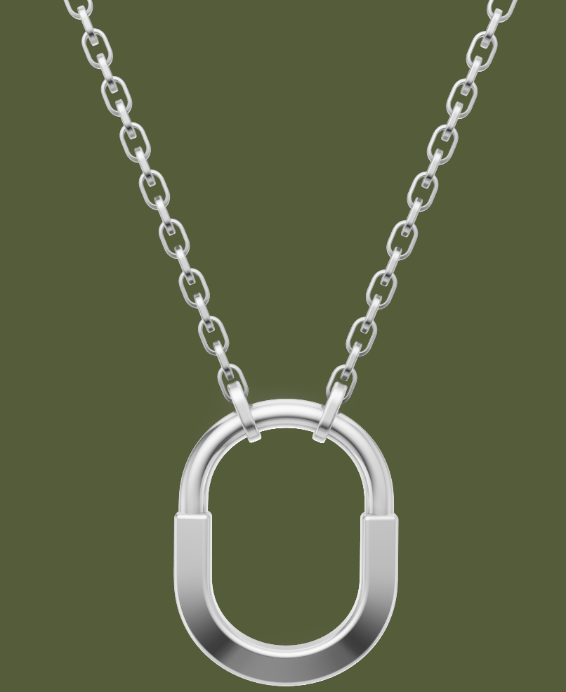Tiffany Lock Stone Set Necklace with Pendent