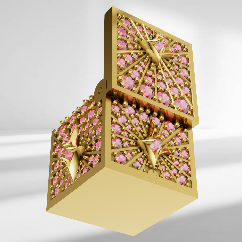 Hiddent Lock Mechanisam Daimond Set pendent CAD FILE