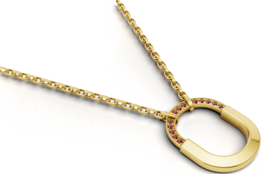 Tiffany Lock Stone Set Necklace with Pendent