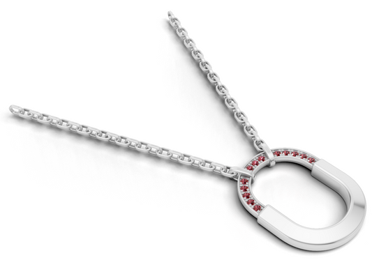 Tiffany Lock Stone Set Necklace with Pendent
