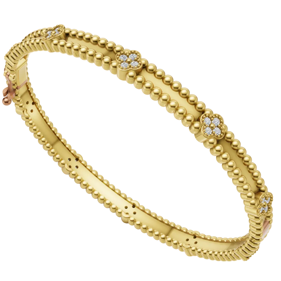 Van Cleef & Arpels Perlee Lock Clovers Bracelet 3DM & STL CAD FILE