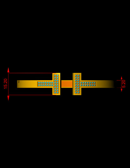 Tiffany Double T-Inspired Diamond Bracelet CAD Design Size 61/48 | STL & 3DM Files